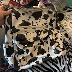 Cow print backpack